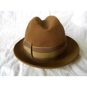Dale Clothing Stevens Hats Registered 3X Beaver Fur Blend Hat Fedora Brown 6 7/8